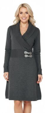 Tahari Dress Arthur Size S Levine size L gray sweater long sleeve wool blend